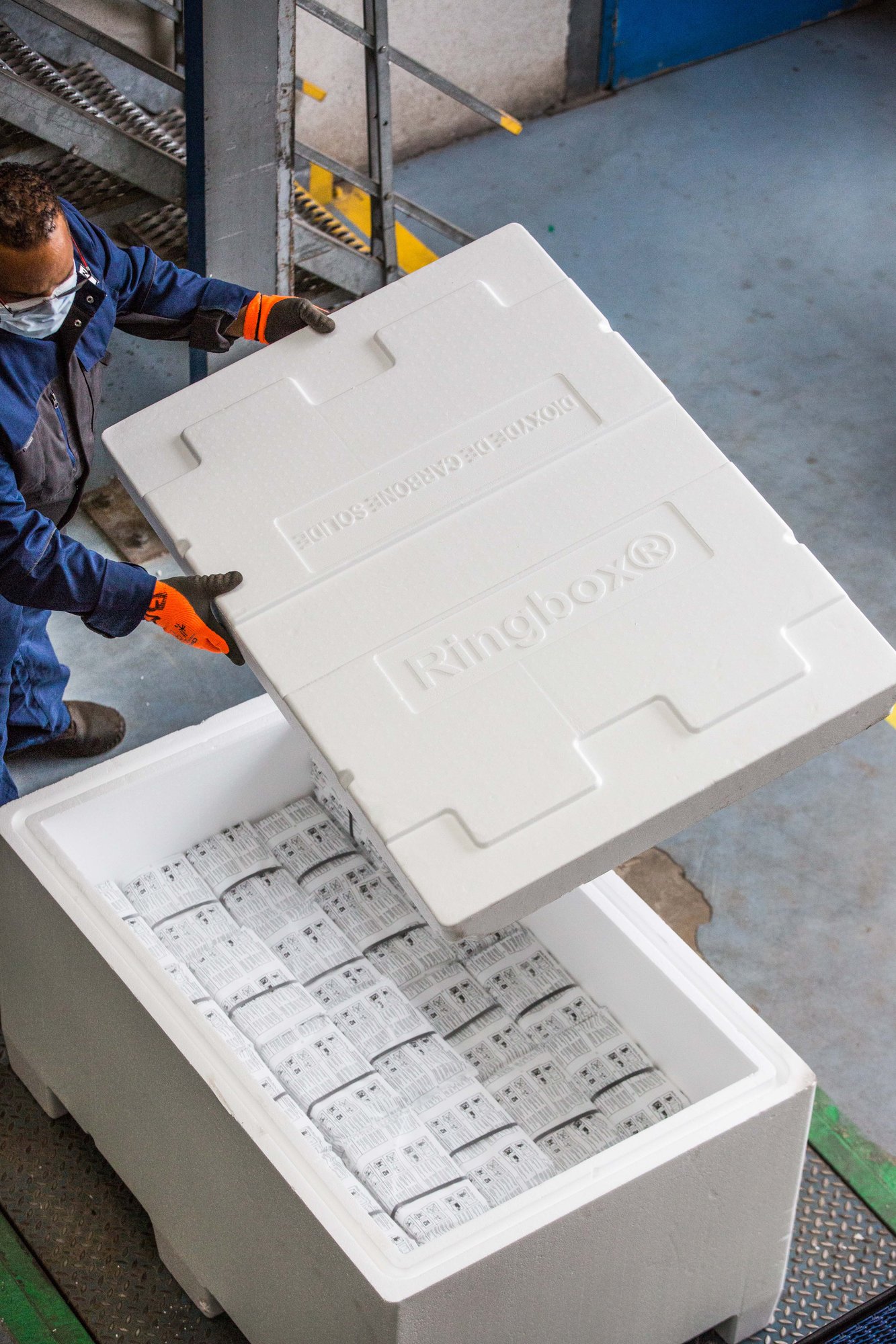 3-Ringbox 300 litres PSE-Boite isotherme légère polystyrène expansé-Transport de CO2 solide-Knauf Industries Bulle dair